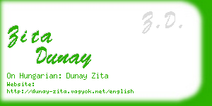 zita dunay business card